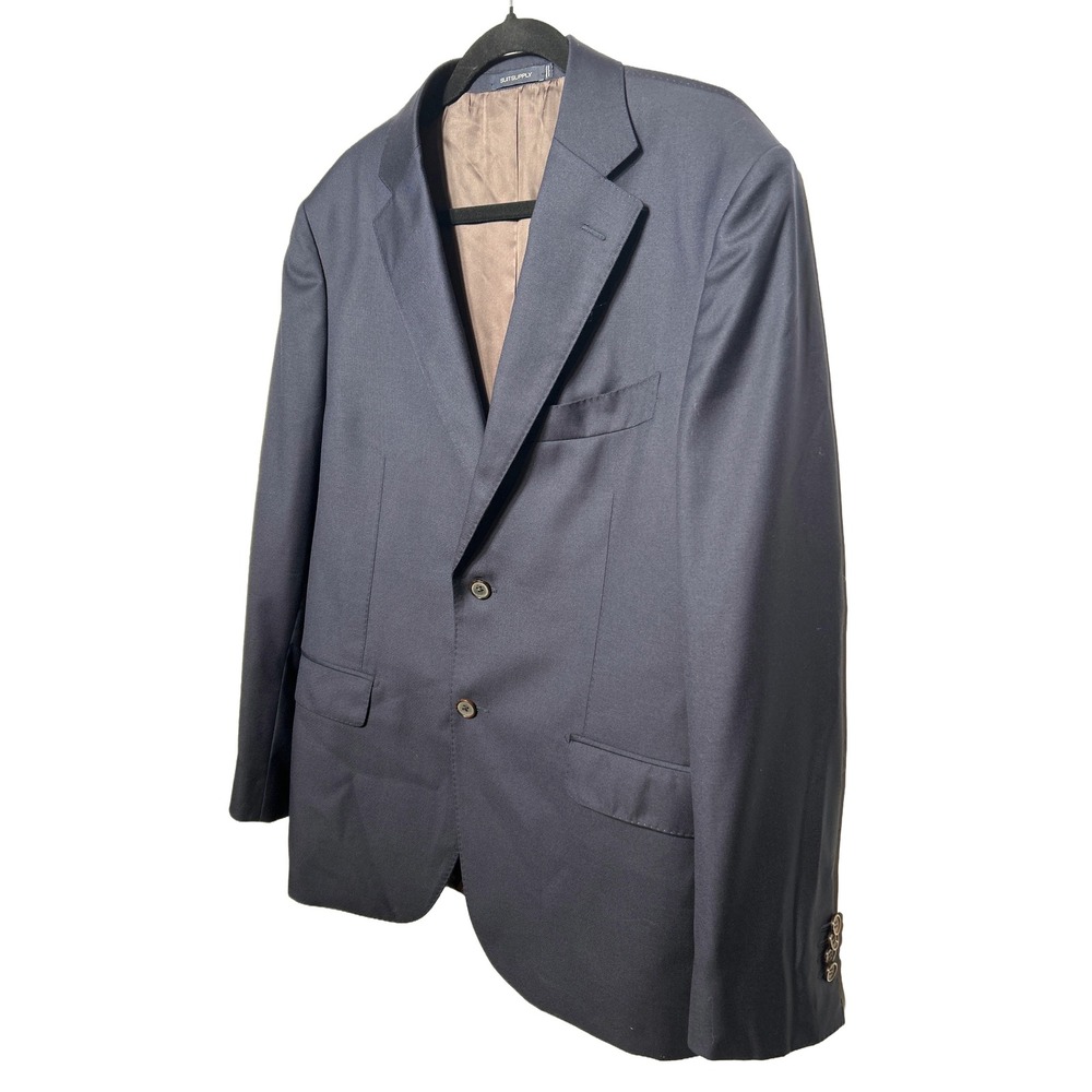Suitsupply Wool Sport Coat Blazer Two Button Navy Blue US Size 44R
